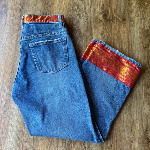 Vintage Santa Barbara Jeans Boho Cropped Flare - Picture 1 of 10